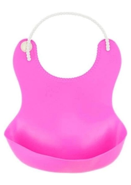 Çocuk Bebek Mama Önlüğü Dökülme Engelleyici Bükülebilir Pembe ( Lisinya )