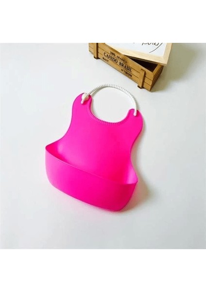 Çocuk Bebek Mama Önlüğü Dökülme Engelleyici Bükülebilir Pembe ( Lisinya )