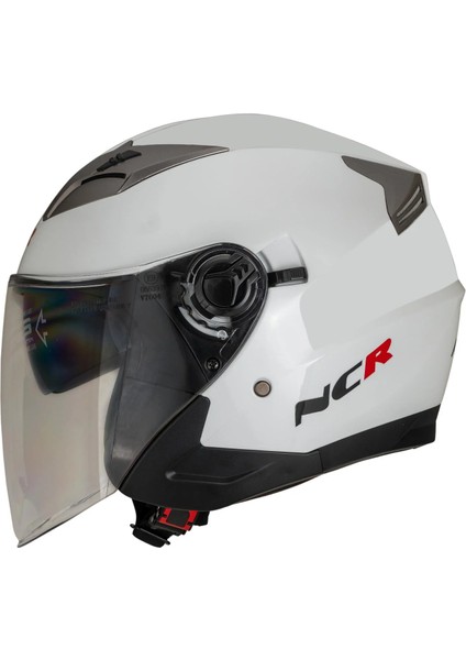 Kask Çenesiz Vizörlü 708 Ece Belgeli-Parlak Beyaz