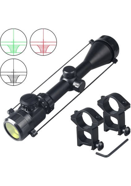 3-9X50 Zoomlu Keskin Nişancı Dürbünü Kırmızı, Yeşil Işık Çelik Gövde ( Lisinya )