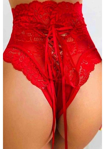Kırmızı Dantelli Yüksek Bel Külot Hera - K1001 modelleri