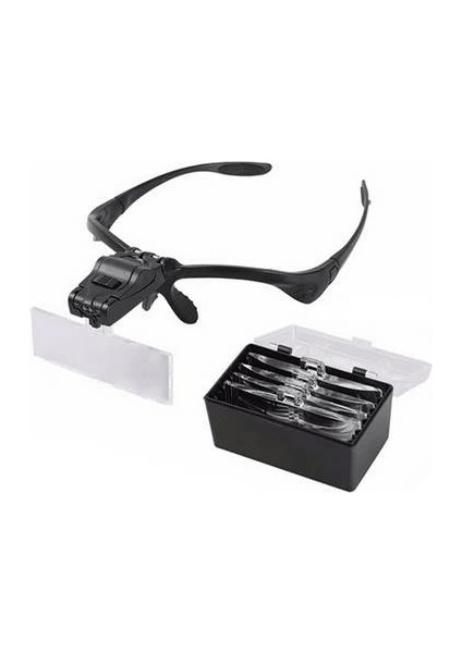 -Işıklı Gözlük Büyüteç - 5 Farklı Lens 9892B ( Lisinya )