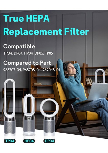 Dyson Hava Temizleyici Filtresi TP07 Için HP07 Filtre Yedeği HP07 360° Kombi Cam Nemlendirme Fanı 2'si 1 Arada Hepa Karbon Filtre (Yurt Dışından) modelleri