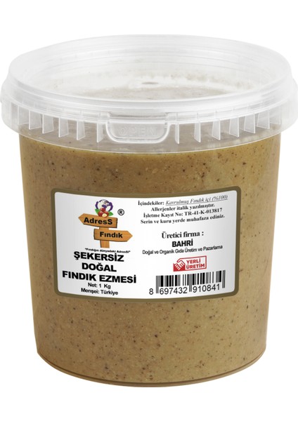 -Şekersiz Doğal Fındık Ezmesi 1 kg modelleri