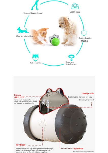 Wusolıbon Pet Köpek Oyuncak Sızdıran Top Şarjsız Salıncak Ayı Interaktif Oyuncak (Yurt Dışından)