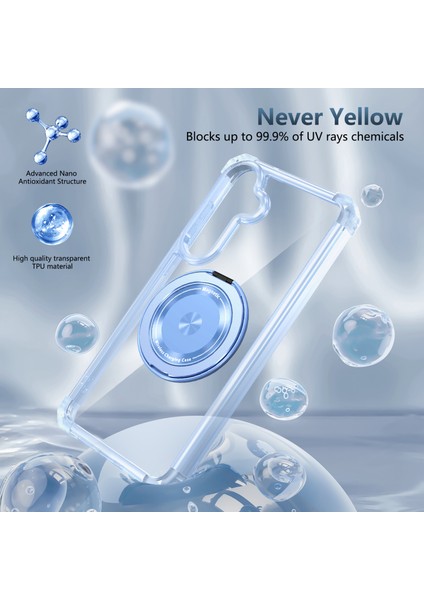 Samsung Galaxy S25+ Için Magsafe Ring Stand Düşme Telefon Kılıfı ile Uyumlu - Mavi (Yurt Dışından) fiyatları