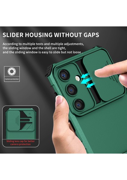 Samsung Galaxy S25 Kayar Kamera Kapaklı Sağlam Standı Telefon Kılıfı - Yeşil (Yurt Dışından) fırsatları