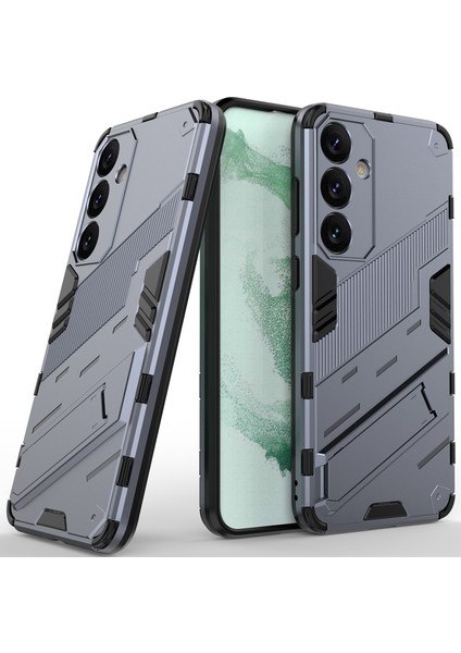 Samsung Galaxy S25 Için Sert Pc Tpu Tampon Hibrit Düşmeye Karşı Koruyucu Stand Telefon Kılıfı - Gri (Yurt Dışından)