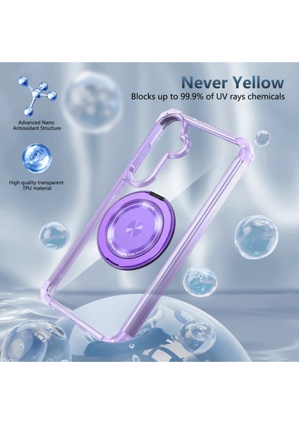 Samsung Galaxy S25+ Için Magsafe Ring Stand Düşme Telefon Kılıfı ile Uyumlu - Mor (Yurt Dışından) fiyatları