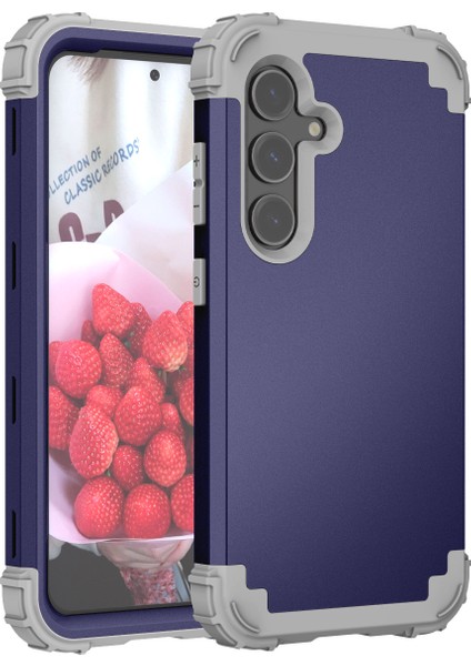 Samsung Galaxy S25+ Için Yumuşak Silikon Sert Pc Tampon Telefon Kılıfı - Lacivert (Yurt Dışından) modelleri