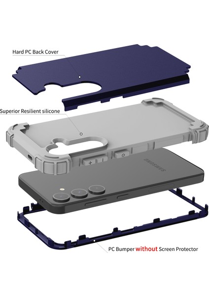 Samsung Galaxy S25+ Için Yumuşak Silikon Sert Pc Tampon Telefon Kılıfı - Lacivert (Yurt Dışından) fırsatları