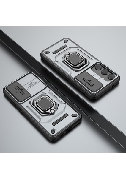 Samsung Galaxy S25 Için Slide Lens Koruma Kılıfı Hibrit Dayanıklı Halka Destekli Telefon Kılıfı - Gri (Yurt Dışından) indirimleri