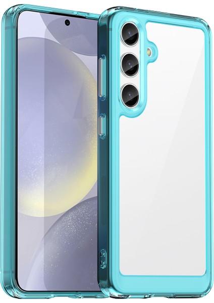 Samsung Galaxy S25 Için Şeffaf Pc Arka Tpu Tampon Telefon Kılıfı - Şeffaf Mavi (Yurt Dışından)