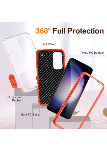 Samsung Galaxy S25+ Için Hibrit Yumuşak Silikon Sert Pc Arka Tampon Stand Telefon Kılıfı - Şeffaf (Yurt Dışından) modelleri