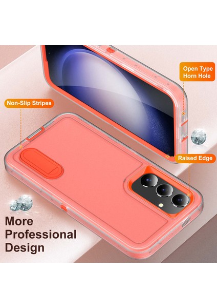 Samsung Galaxy S25+ Için Hibrit Yumuşak Silikon Sert Pc Arka Tampon Stand Telefon Kılıfı - Şeffaf (Yurt Dışından) fırsatları