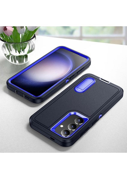 Samsung Galaxy S25+ Için Hibrit Yumuşak Silikon Sert Pc Arka Tampon Stand Telefon Kılıfı - Lacivert (Yurt Dışından) fiyatları