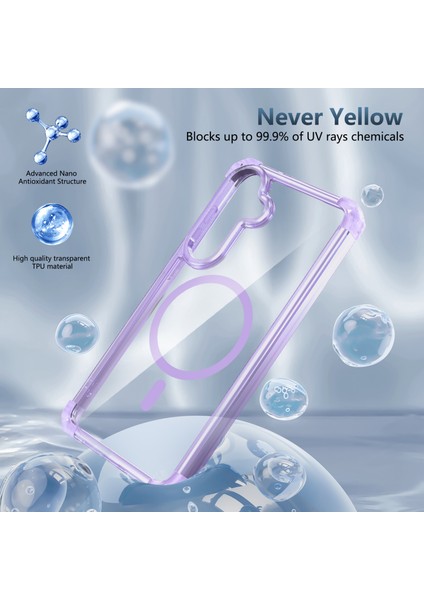Samsung Galaxy S25 Için Magsafe Düşme Korumalı ile Uyumlu Şeffaf Telefon Kılıfı - Mor (Yurt Dışından) indirimleri