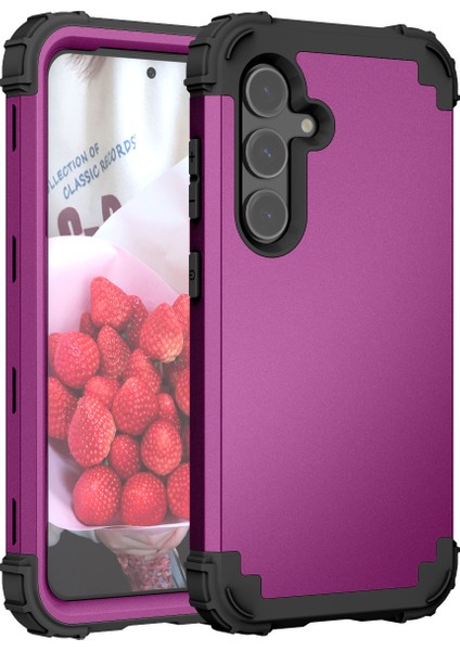 Samsung Galaxy S25+ Için Yumuşak Silikon Sert Pc Tampon Telefon Kılıfı - Mor (Yurt Dışından) modelleri