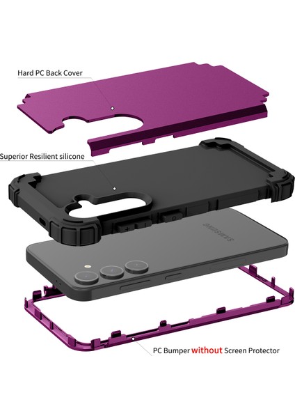 Samsung Galaxy S25+ Için Yumuşak Silikon Sert Pc Tampon Telefon Kılıfı - Mor (Yurt Dışından) fırsatları