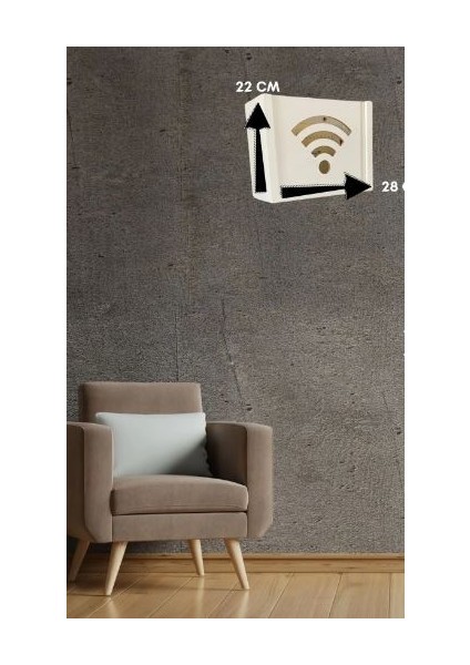 Wifi-Modem Kutusu Saklama Duvar Düzenleyici Mdf Uzunluk (22 cm ) Genişlik (28 cm ) Derinlik (12 cm )