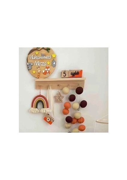 Dekoratif 5 Askılı Çocuk ve Bebek Odası Için Duvar Rafı, Modern Duvar Askılığ fiyatları