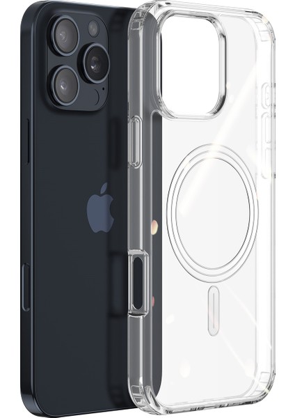 Apple iPhone 16 Pro Için Magsafe Manyetik Darbeye Dayanıklı Yarı Esnek Plastik Tpu Kılıf - AL8115