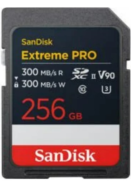 Extreme Pro 256GB 300/300MB/S Sdxc V90 Uhs-Iı U3 8k/4k UHD Hafıza Kartı SDSDXDM-256G-GN4IN