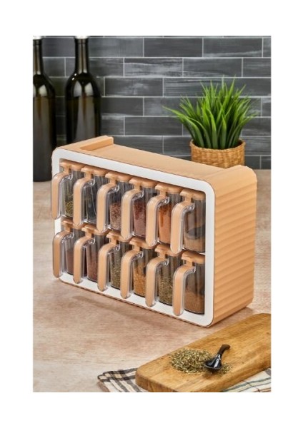 12'li Standlı Kaşıklı Baharatlık Seti indirimleri