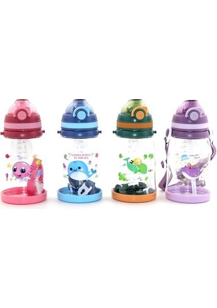 Renkli Pipetli Suluk 550 ml