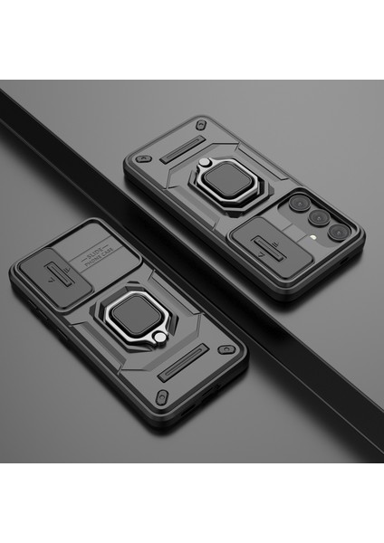 Samsung Galaxy S25 Için Slide Lens Koruma Kılıfı Hibrit Dayanıklı Halka Destekli Telefon Kılıfı - Siyah (Yurt Dışından) fırsatları