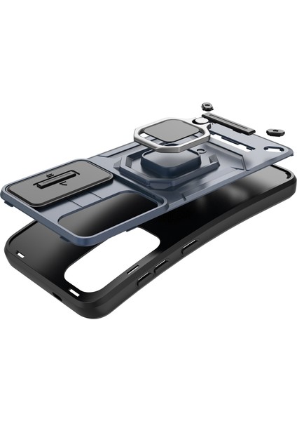 Samsung Galaxy S25 Için Slide Lens Koruma Kılıfı Hibrit Dayanıklı Halka Destekli Telefon Kılıfı - Siyah (Yurt Dışından) indirimleri
