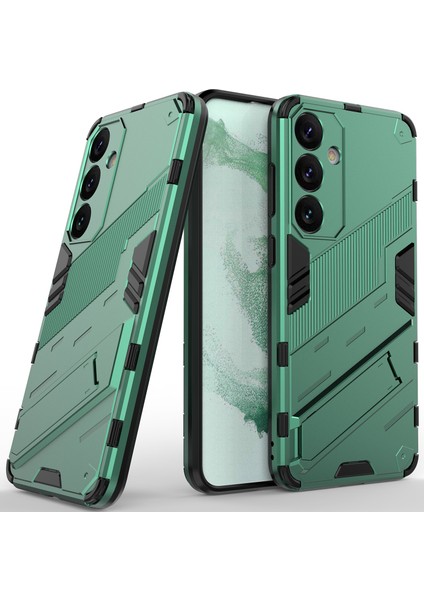 Samsung Galaxy S25 Için Sert Pc Tpu Tampon Hibrit Düşmeye Karşı Koruyucu Stand Telefon Kılıfı - Yeşil (Yurt Dışından)