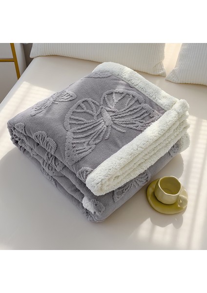 1 Parça Butterfies Jakarlı Battaniye Yumuşak Rahat 180*200CM (Yurt Dışından)