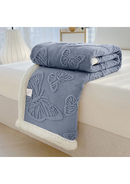 1 Parça Butterfies Jakarlı Battaniye Yumuşak Rahat 200*230CM (Yurt Dışından)