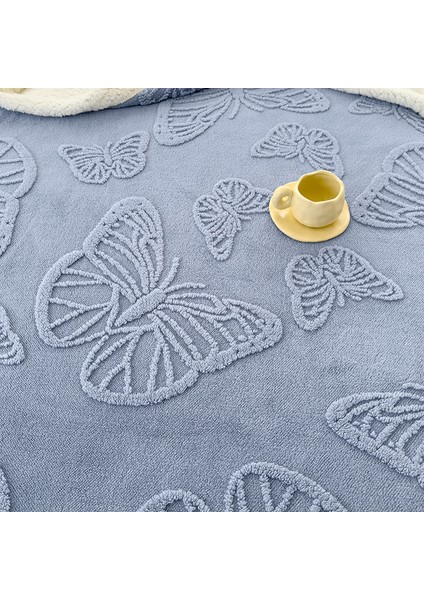 1 Parça Butterfies Jakarlı Battaniye Yumuşak Rahat 200*230CM (Yurt Dışından)