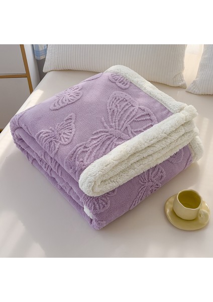 1 Parça Kelebek Jakarlı Battaniye Yumuşak Rahat 200*230CM (Yurt Dışından)