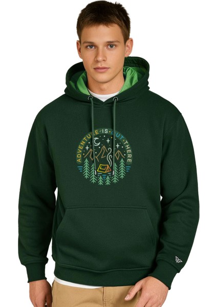 Adventure Tasarım Kapşonlu Sweatshirt, Erkek Sweatshirt, Kadın Sweatshirt, Yeşil Sweatshirt modelleri