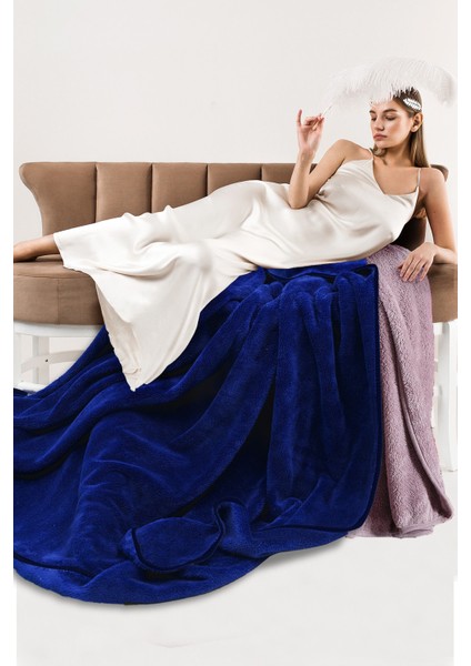 Deluxe Wellsoft Battaniye Lacivert Çift Kişilik 200 x 220 cm modelleri