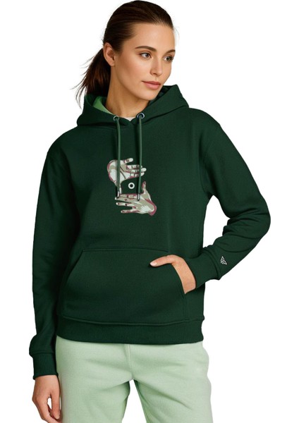 On My Vision Tasarım Kapşonlu Sweatshirt