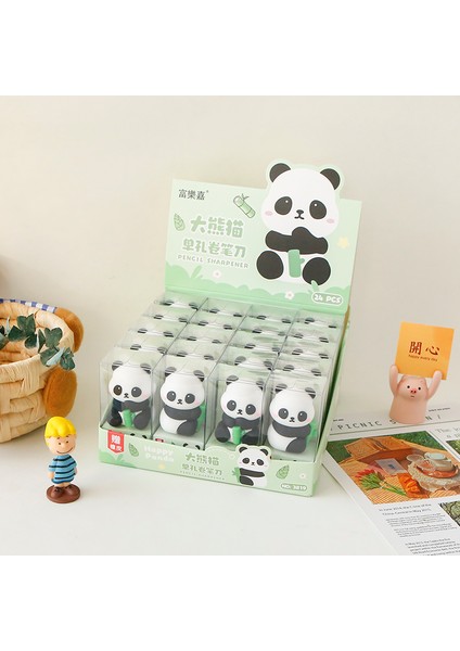 3D Mini Kalemtıraş 1 Adet - Panda Figürlü