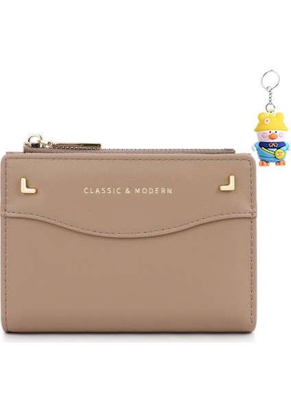 Kısa Iki Katlı Moda Bayan Cüzdan Basit Fermuarlı Para Cüzdanı (Yurt Dışından)