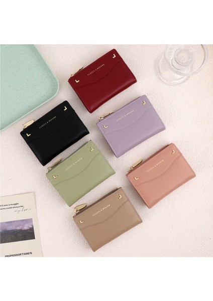 Kısa Iki Katlı Moda Bayan Cüzdan Basit Fermuarlı Para Cüzdanı (Yurt Dışından) fiyatları