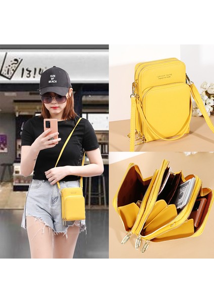 Moda Büyük Kapasiteli Crossbody Çanta Çok Fonksiyonlu Cep Telefonu Çantası Kadın Crossbody (Yurt Dışından)