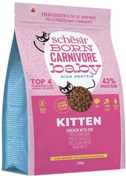 Born Carnivore Baby Tavuklu ve Yumurtalı Yavru Kedi Maması 1,25KG fiyatları