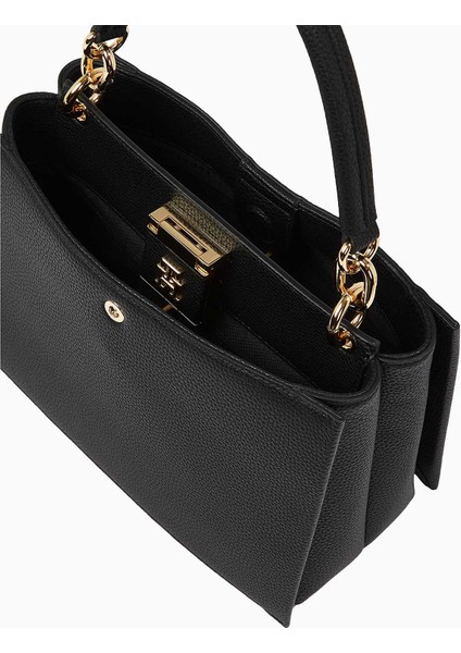 Logo Detaylı Mini Tote El Çantası