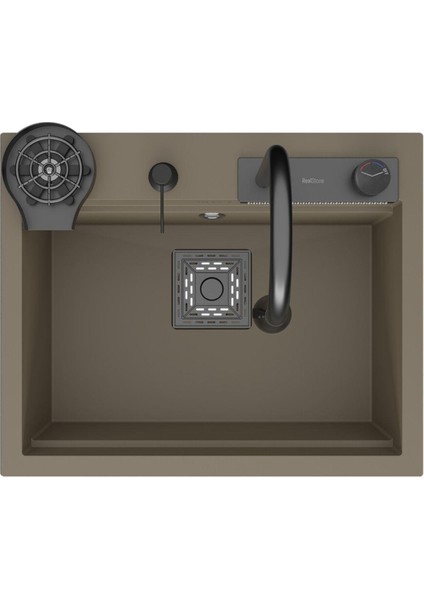 Angel Granit Akıllı Eviye Seti Cappucino 60X49