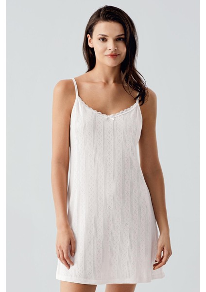 Ajurlu Askılı Kısa Esnek Pamuklu Gecelik fiyatları