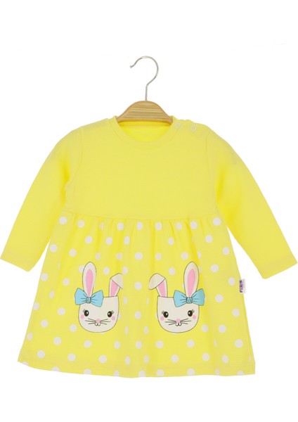 Kız Bebek Elbise Tavşan Baskılı