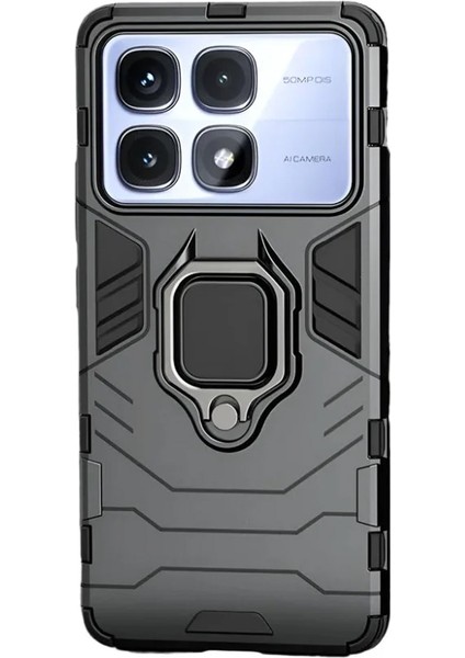 Xiaomi 14T ile Uyumlu Batman Serisi Yüzük Standlı Armor Kılıf - Siyah AL3349