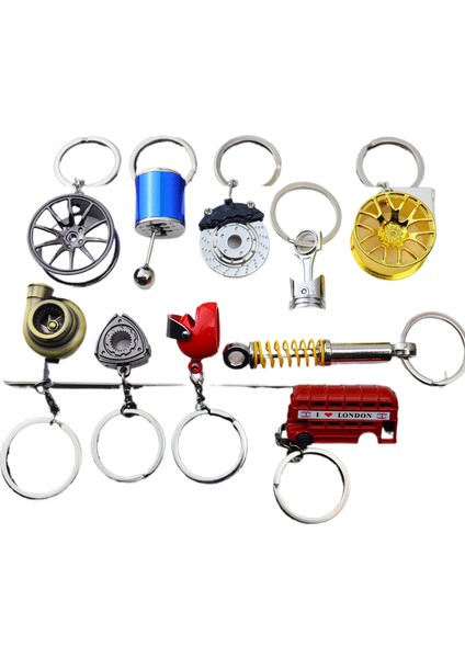 Yaratıcı Metal Anahtarlık Türbin Dişli Hub Fren Diski Amortisör Kumpas Araba Anahtarlık Asılı Parçalar (Yurt Dışından) fırsatları